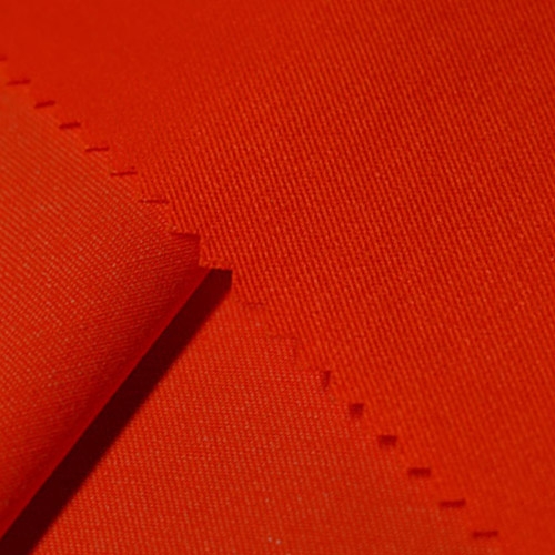 Polyester cotton twill (fluorescent red) workwear fabric